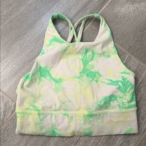 Lululemon Green and Yellow Tie-Dye Sports Bra